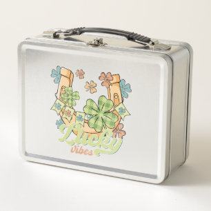 St. Patrick's Lucky Vibes Metal Lunch Box