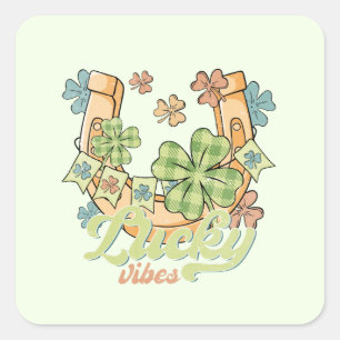 St. Patrick's Lucky Vibes Square Sticker