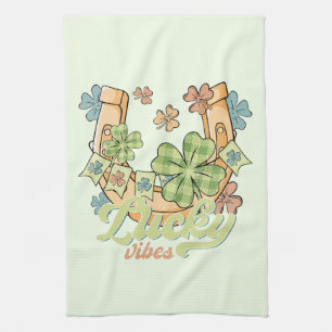 St. Patrick's Lucky Vibes Tea Towel