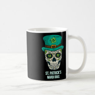 St. Patricks Mardi Gras Skull Gift  Coffee Mug