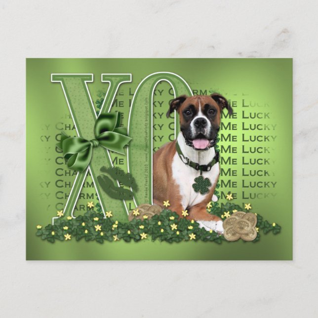 St Patricks - Me Lucky Charm - Boxer - Vindy Postcard (Front)