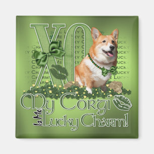 St Patricks - Me Lucky Charm - Corgi - Owen Magnet