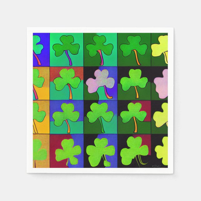 St. Patricks Napkins with Shamrocks 2 (Front)