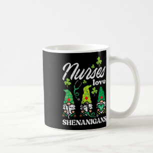 St Patricks Nurses Love Shenanigans Gnomes Scrub T Coffee Mug