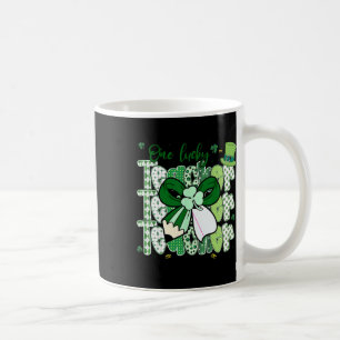St Patricks One Lucky Teacher Coquette Bow Shamroc Coffee Mug