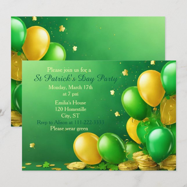 St Patrick's Party Invite (Front/Back)