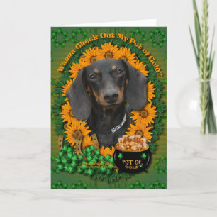 St Patricks - Pot of Gold - Dachshund - Winston Card