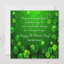 St Patrick's Quote May Luck Holiday Card