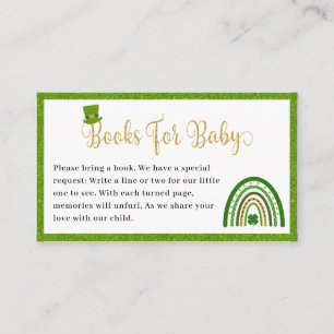 St. Patrick's Rainbow Baby Shower Books For Baby Enclosure Card