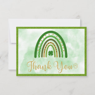 St. Patrick's Rainbow Baby Shower Thank You Card