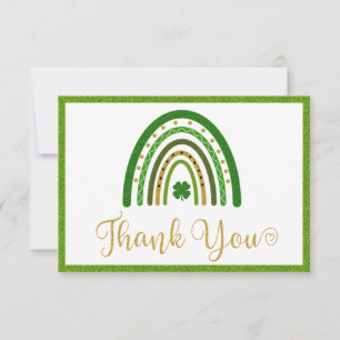St. Patrick's Rainbow Baby Shower  Thank You Card