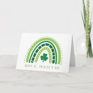 St. Patrick's Rainbow   Happy Whimsical Shamrock Card