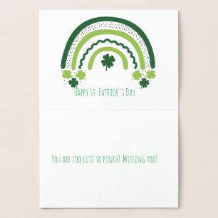 St. Patrick's Rainbow Happy Whimsical Shamrock Foil Card