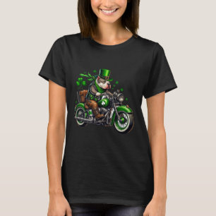 St. Patricks Ride American Bully On A Clic Motorcy T-Shirt
