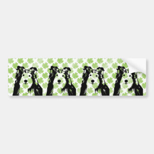 St Patricks - Sheltie Silhouette Bumper Sticker