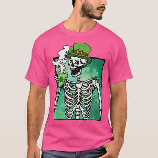 St Patrick's Skeleton Shamrock Skeleton Lucky Skel T-Shirt
