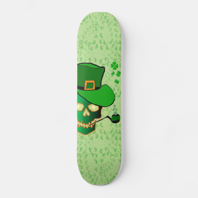 St Patricks skull Skateboard (Front)