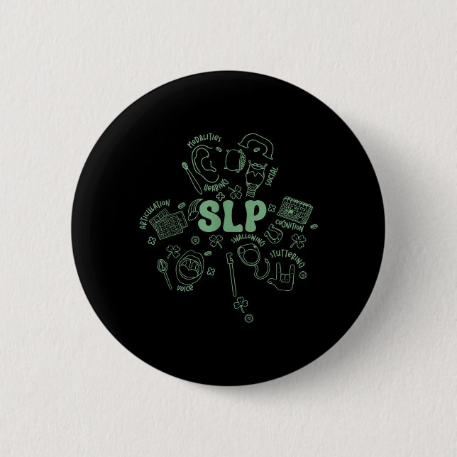 St Patricks Speech Therapist Badge Reel Lucky (Front)