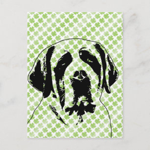 St Patricks - St Bernard Silhouette Postcard