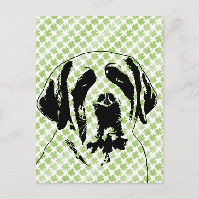 St Patricks - St Bernard Silhouette Postcard (Front)