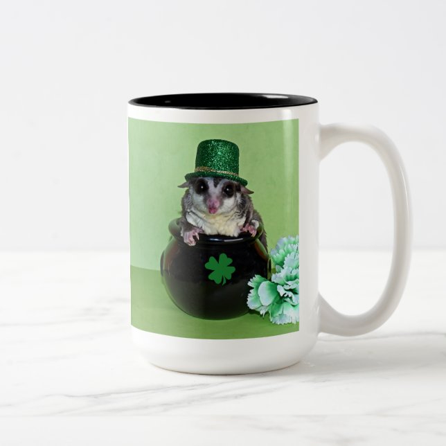 St. Patrick's Sugar Glider Two-Tone Coffee Mug (Right)