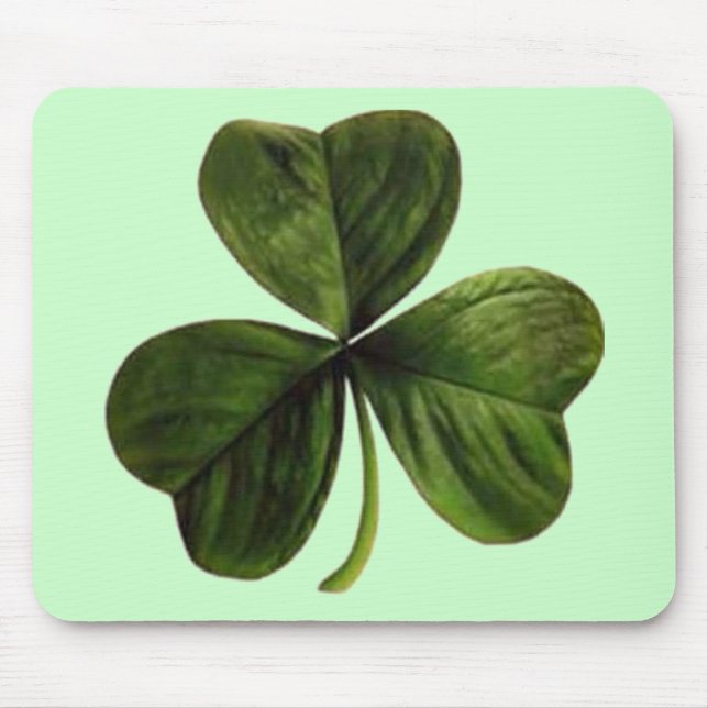 St. Patrick's Three Leaf Clover Mouse Mat (Front)