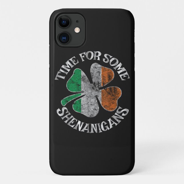 St. Patrick's Time for Some Shenanigans Clover Case-Mate iPhone Case (Back)