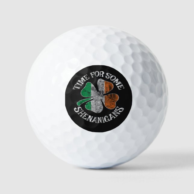 St. Patrick's Time for Some Shenanigans Clover Golf Balls (Front)
