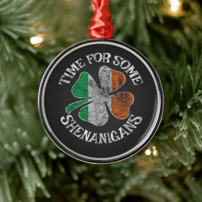 St. Patrick's Time for Some Shenanigans Clover Metal Tree Decoration (Tree)