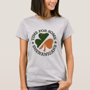 St. Patrick's Time For Some Shenanigans Clover T-Shirt