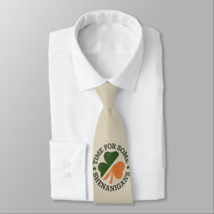 St. Patrick's Time For Some Shenanigans Clover Tie