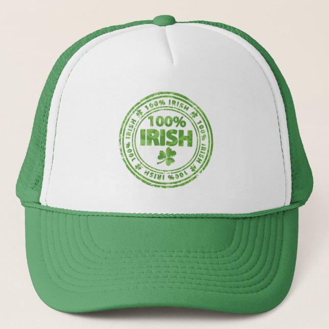 ST. Patricks Trucker Hat/100% Irish Hat (Front)