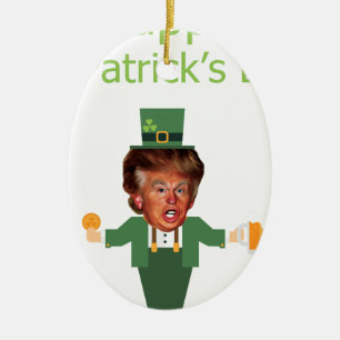 st patricks trump leprechaun ceramic tree decoration
