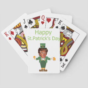 st patricks trump leprechaun playing cards
