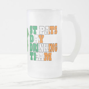 St Pats day drinking team Frosted Glass Beer Mug
