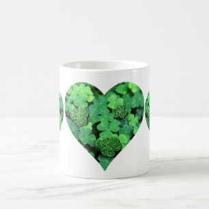 St. Patties day, green shamrock, Irish hearts Coffee Mug