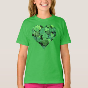 St. Patties day, green shamrock, Irish hearts T-Shirt