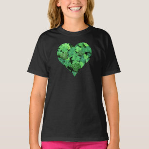 St. Patties day, green shamrock, Irish hearts T-Shirt