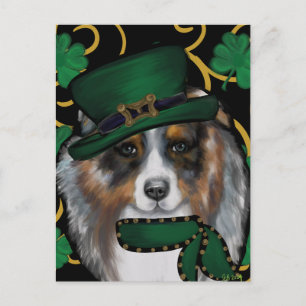 St. Patty Australian Shepherd Postcard