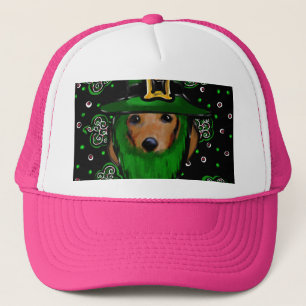 St. Patty Doxie Art Design Trucker Hat