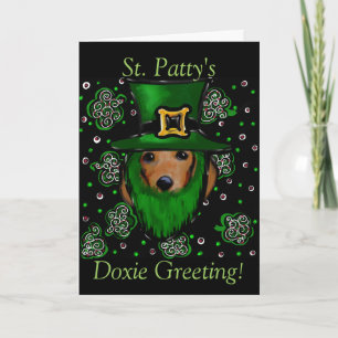 St. Patty Doxie Greeting Card