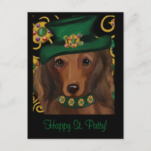 St.Patty Doxie  Postcard