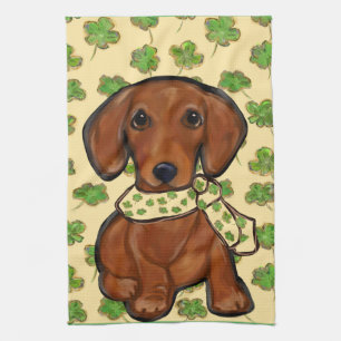 St.Patty Doxie       Tea Towel