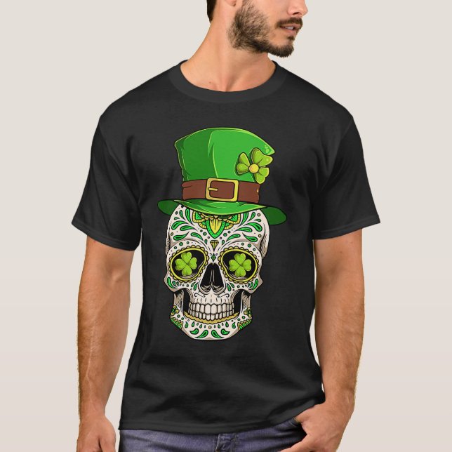 St Patty Paddys Men Women Patricks Day Of Dead Sug T-Shirt (Front)