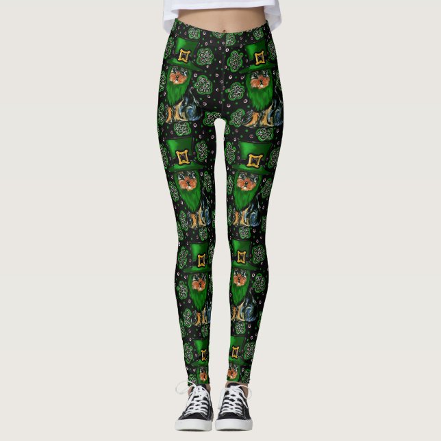 St. Patty Yorkie Poo Leggings (Front)