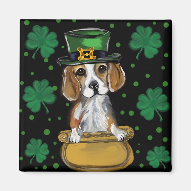 St Patty's Beagle Magnet (Front)