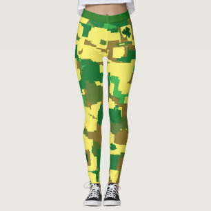 St. Patty's Camo Design w/good luch charm shemrock Leggings