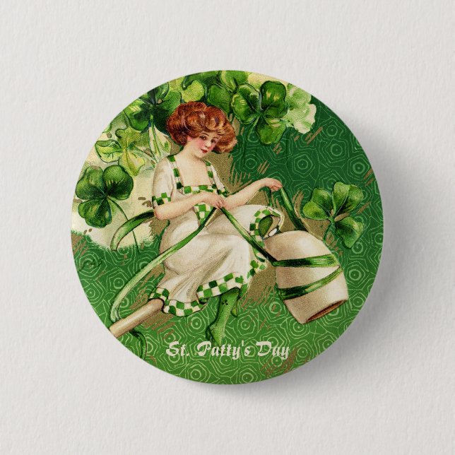 St. Patty's Day Girl Button (Front)
