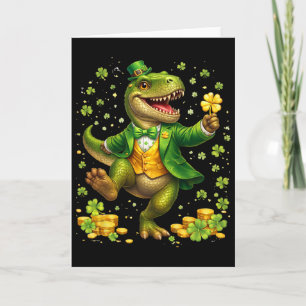 St Pattys Dinosaur Wearing Tuxedo Irish Saint Patr Card
