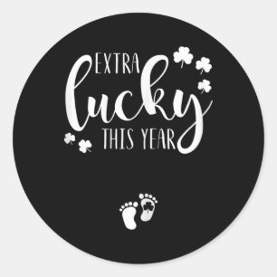 St Pattys Pregnancy Announcement St Patricks Day P Classic Round Sticker